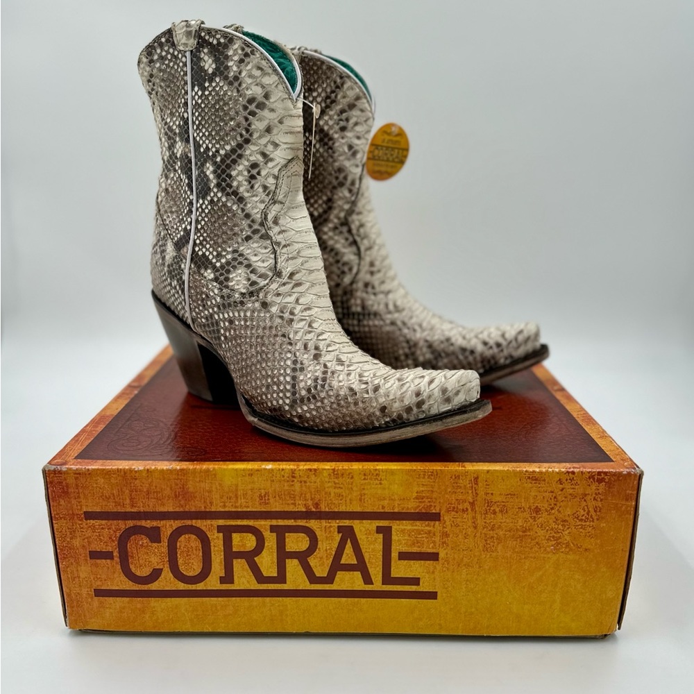 Brand new with tags and box, Corral python snakeskin Cowgirl boots